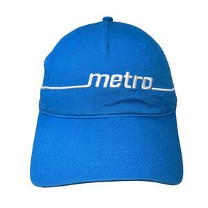 Metro Slideback Hat Blue One Size Adjustable Embroidered Vent Holes